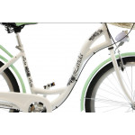 Dámsky retro bicykel 26" Lavida Mahbike 3-prevodový hliníkový  rám 18" Bielo zelená